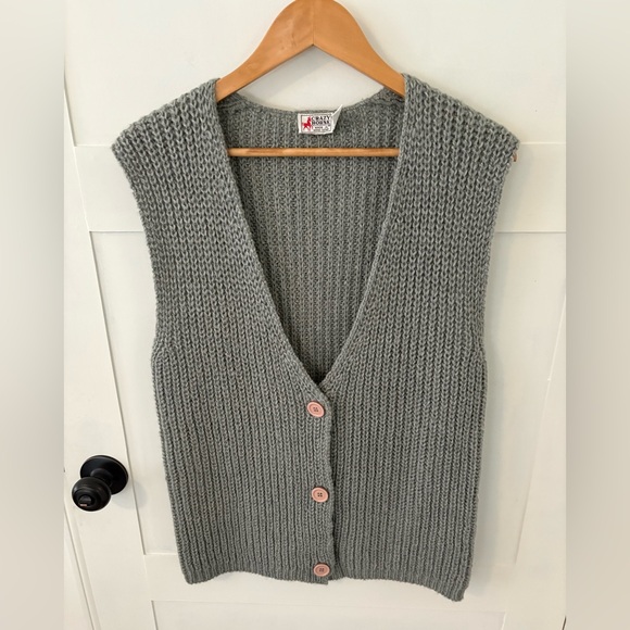 crazy horse Sweaters - Crazy Horse Vintage Angora Blend Chunky Knit Sweater Vest. Possible Medium.